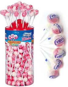 150 stk Vidal Lollipops / Kærligheder med Creme- og Jordbærsmag