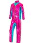 Skinnende Neon Rosa 80-talls UV Glow Grilldress til Voksen