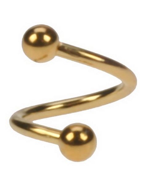Twister - 1,2 x 8 mm Guldfarvet Øjenbrynspiercing