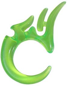 Gennemsigtig Grøn Dragon Claw Expander Ørepiercing i Akryl 4 mm