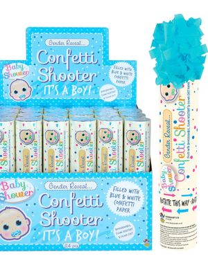 Gender Reveal Liten Konfettikanon Gutt - 20 cm Hel Eske