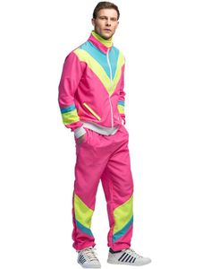 Neon Rosa 80-talls Grilldress med Lommer til Mann