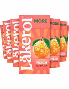 16 stk Läkerol More Peach No Sugar - Sukkerfrie Pastiller med Ferskensmak - Hel Eske 480 gram