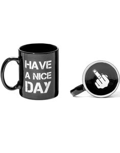 Have A Nice Day Middle Finger - Svart Keramikk Krus