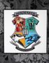 Harry Potter Hogwarts - Krystallklart Veggbilde i Geometrisk Kunststil 32x32 cm