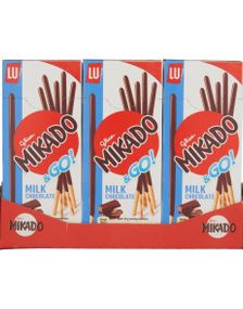 24 Stk Mikado & Go - Kiks Pinde Overtrukket Med Mælkechokolade - Hel Kasse 936 Gram