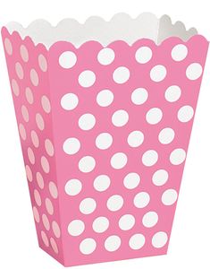 8 stk Polka Dots Bæger i Rosa og Hvid