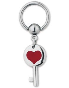 Steel Love Key BCR Piercing - Strl 1.6 x 10 mm