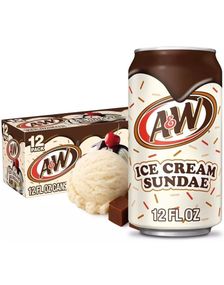 12 stk A&W Ice Cream Sundae - Koffeinfri 355 ml Limited Edition (USA Import) - Helt Brett