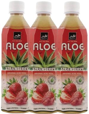 20 stk Tropical Aloe Vera Jordbær Leskedrikk 500 ml - Hel Eske