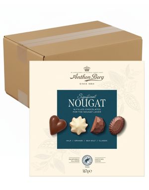 10 st Anthon Berg Betydande Nougat - Lådor med Olika Nougatchoklad - Hela Lådan 1,67 kg