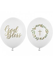 50 stk Hvite God Bless Ballonger 30 cm