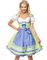Deluxe Grøn Dirndl-Oktoberfestkjole med Blå Partier