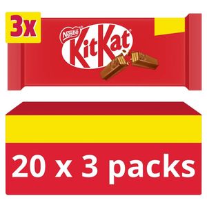 20 stk 3-Pak KitKat 4 Fingers Chokolade - Hel Kasse 2,49 kg
