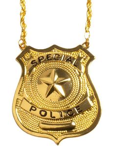 Special Police - Guldfarvet Politi Kostumesmykke