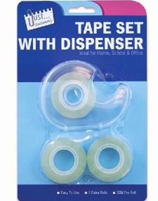 Tape Dispenser Sett med 3 Ruller Teip