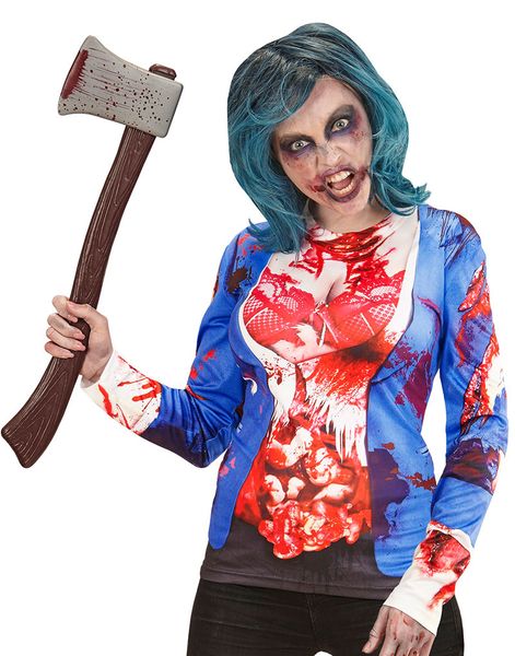 Fotorealistisk Zombie T-shirt med Lange Ærmer til Kvinder