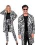 Sebrastripet Kostyme Trenchcoat med Paljetter