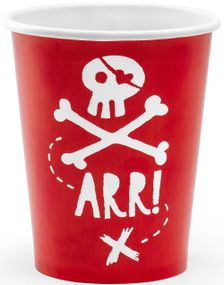 6 stk Sjørøver Pappkrus 220 ml - Pirates Party