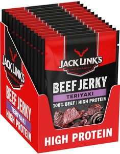 12 stk Jack Link's Protein Snacks Beef Jerky Teriyaki - Hel Eske 300 gram (USA Import)