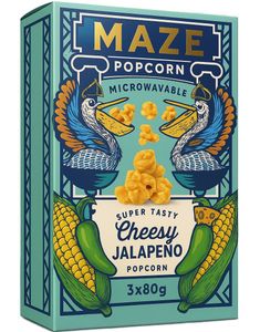 3-pak Maze Cheesy Jalapeno Popcorn 3x80 gram