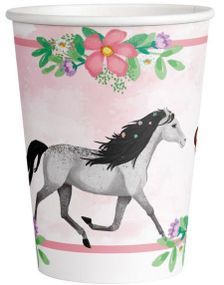 8 stk Pappkopper med Hester 250 ml - Beautiful Horses