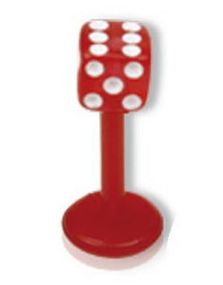 Rød Labret med Terning - 1.2 x 8 mm