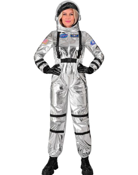 Sølvfarget Astronaut Damekostyme