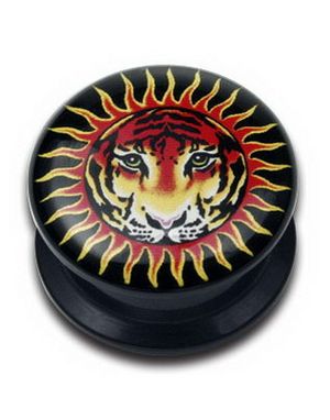 Tiger - Sort Piercing Plug