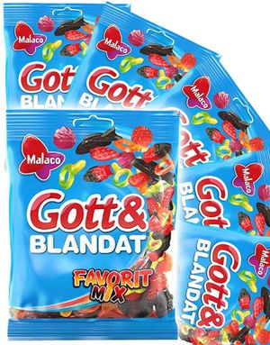 36 stk Godt & Blandet Favoritmix – Blanding af Vingummi og Lakrids – Hel Kasse 5,04 kg