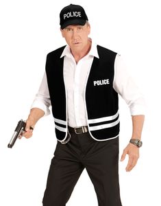 Politi kostumesæt med Vest og Caps