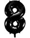 Tallet 8 - Sort JUMBO Folieballon 86 cm