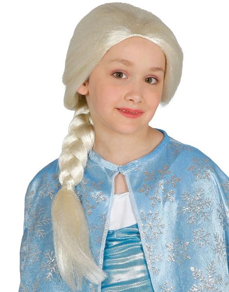 Blond Elsa Børneparyk med Fletning