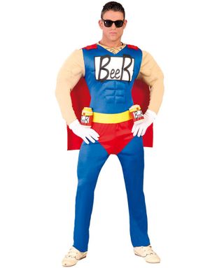 Simpsons inspireret Duffman Herrekostume 3 Dele