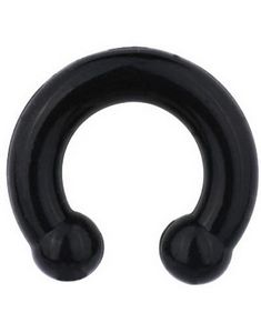 Horseshoe - Sort Ørepiercing i Silikone