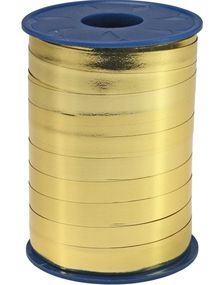 250 meter Guldfarvet Metallisk Ballon/Gavebånd - Ekstra Bred 10 mm