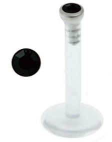 Single Diamond - Labret med Sort Sten