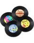 4 stk Forskjellige Vinyl Plater Glassbrikker