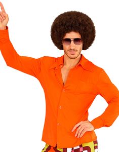 70'er Orange Kostumeskjorte til Herre