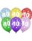 Flerfarvede Talballoner 1-80 - 30 cm