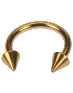 Rund Guldfarvet Øjenbrynspiercing med Spike Kugler - 1,2 x 8 mm