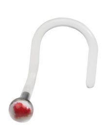 Red Heart White - Næsepiercing
