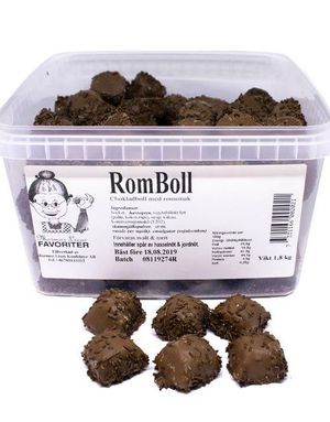 1,8 Kg Mormor Lisas Romboller - Æske med Chokoladeboller med Rom-smag