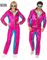Skinnende Neon Rosa 80-talls UV Glow Grilldress til Voksen