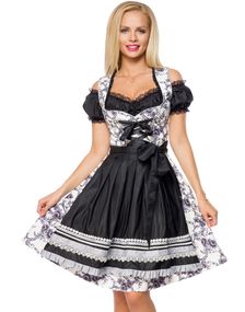 Luksus Oktoberfest-Dirndl Blomstermønstret Pæn Korsetkjole med Forklæde