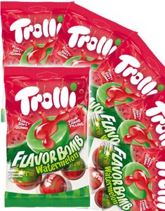 DATO PRODUKT - 21 st Trolli Flavor Bomb Watermelon - Gelékugler med Sur Flydende Fyld - Hel Æske 1,57 kg