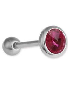 Enkelt Pink Diamant - Tungepiercing