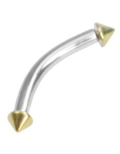 Micro Spike Farvet Guld - 1.2 x 8 mm Øjenbrynspiercing
