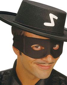 Sort Zorro Inspireret Øjenmaske med bånd