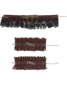 Steampunk Manchetter og Choker med Blonder